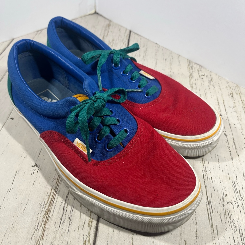 Vans Era 500714 Multicolor Colorblock Canvas Lace-Up Sneaker Shoes Sz M-7 W-8.5